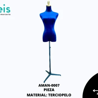 ACCESORIOS MANIQUIES TORSO TERCIOPELO AMAN-0007 AZUL