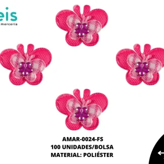 ACCESORIOS MARIPOSAS 3D CON PIEDRA AMAR-0024-FS 3.5cmX2.7cm 100 PZ/PQT FIUSHA