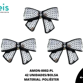 APLICACION MOÑO LENTEJUELA REF: 010 PLATA 42 U/PQT