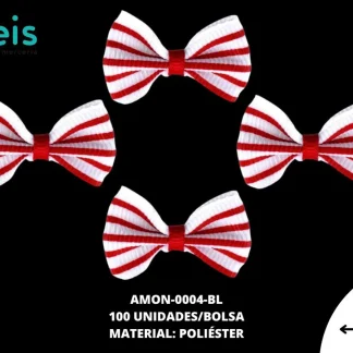 ACCESORIOS MOÑOS COMBINADO AMON-0004-BL 35mmX25mm 100 PZ/PQT BLANCO