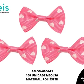 ACCESORIOS MOÑOS CORAZONES AMON-0006-FS 35mmX25mm 100 PZ/PQT FIUSHA