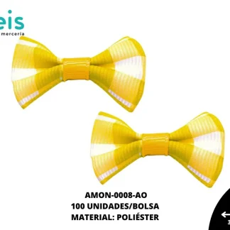ACCESORIOS MOÑOS ESCOCES AMON-0008-AO 35mmX25mm 100 PZ/PQT AMARILLO