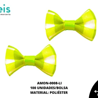 ACCESORIOS MOÑOS ESCOCES AMON-0008-LI 35mmX25mm 100 PZ/PQT LIMON