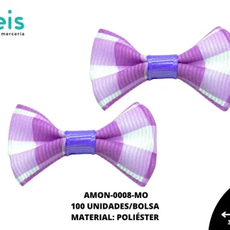 ACCESORIOS MOÑOS ESCOCES AMON-0008-MO 35mmX25mm 100 PZ/PQT MORADO