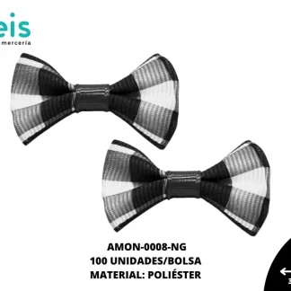 ACCESORIOS MOÑOS ESCOCES AMON-0008-NG 35mmX25mm 100 PZ/PQT NEGRO