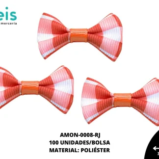 ACCESORIOS MOÑOS ESCOCES AMON-0008-RJ 35mmX25mm 100 PZ/PQT ROJO