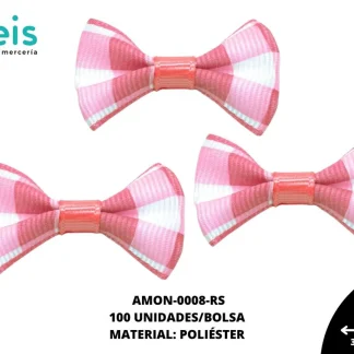 ACCESORIOS MOÑOS ESCOCES AMON-0008-RS 35mmX25mm 100 PZ/PQT ROSA