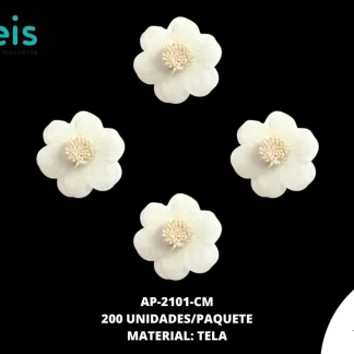 ACCESORIOS INFANTILES FLOR ENCAJE AP-2101-CM 4cm 200 PZ/PQT CREMA