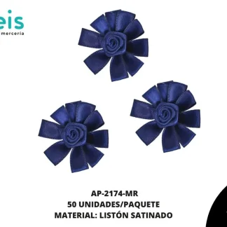 ACCESORIOS INFANTILES FLOR SATIN AP-2174-MR 38mm 50 PZ/PQT MARINO