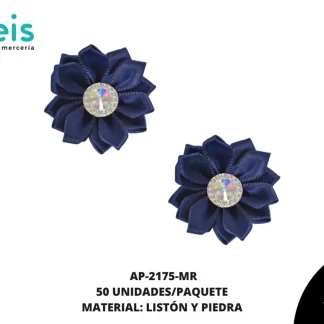 ACCESORIOS INFANTILES FLOR LISTON PIEDRA AP-2175-MR 38mm 50 PZ/PQT MARINO