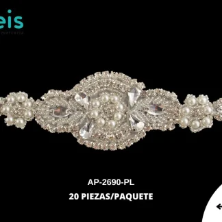 APLICACION NOVIA STRASS-PIEDRA REF:8048 PLATA