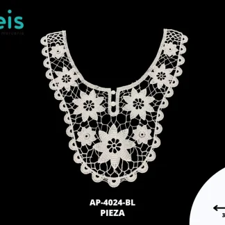 CUELLOS POLIESTER BRILLOSO PLANO AP-4024-BL 30cmX31cm BLANCO