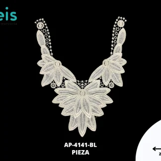 CUELLOS POLIESTER BRILLOSO PLANO AP-4141-BL 30cmX29cm BLANCO