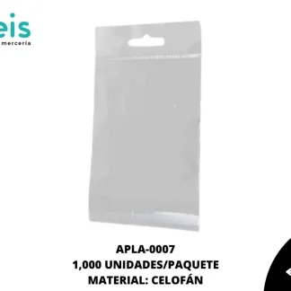ACCESORIOS PLASTICO BOLSA CELOFAN APLA-0007 17cmX9cm 1,000 PZ/PQT TRANSPARENTE