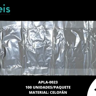 BOLSA CELOFAN CON FUELLE 33X72 CM REF: TRANSPARENTE 100 U/PQT