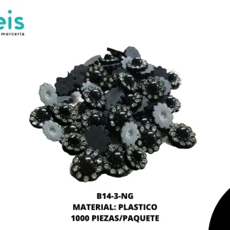 REMACHES PLASTICO FLOR B14-3-NG 14mm 1,000 PZ/PQT NEGRO