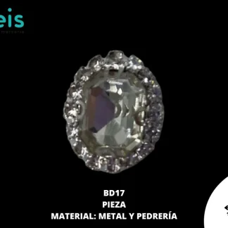 BOTON DE PEDRERIA REDONDO REF: BD17 PLATA