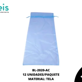 BOLSA TELA REF: 14X34cm AZUL CELESTE 12 u/pqt
