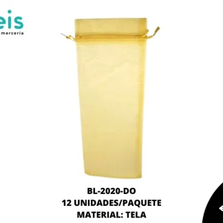 BOLSA TELA REF: 14X34cm DORADO 12 u/pqt