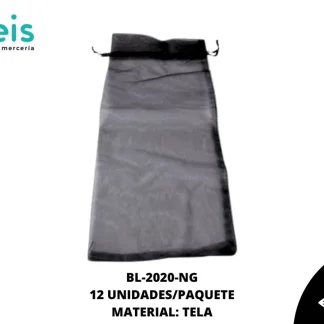 BOLSA TELA REF: 14X34cm NEGRO 12 u/pqt