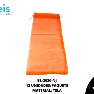 BOLSA TELA REF: 14X34cm NARANJA 12 u/pqt