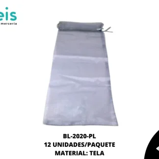 BOLSA TELA REF: 14X34cm PLATA 12 u/pqt