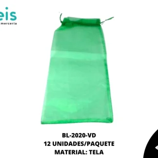 BOLSA TELA REF: 14X34cm VERDE 12 u/pqt
