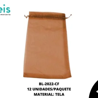 BOLSA TELA REF: 14X24cm CAFÉ 12 u/pqt