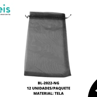 BOLSA TELA REF: 14X24cm NEGRO 12 u/pqt