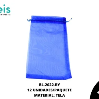 BOLSA TELA REF: 14X24cm AZUL REY 12 u/pqt