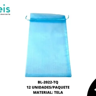BOLSA TELA REF: 14X24cm TURQUESA 12 u/pqt