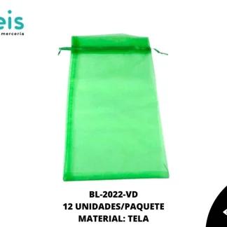 BOLSA TELA REF: 14X24cm VERDE 12 u/pqt