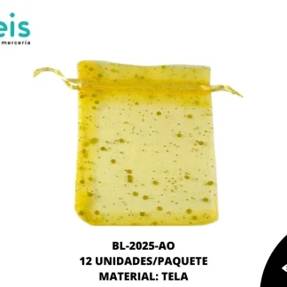 BOLSA TELA REF: 9X12cm AMARILLO 12 u/pqt