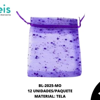 BOLSA TELA REF: 9X12cm MORADO 12 u/pqt