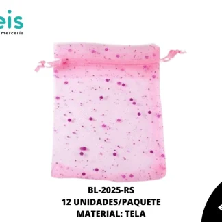 BOLSA TELA REF: 9X12cm ROSA 12 u/pqt