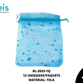 BOLSA TELA REF: 9X12cm TURQUESA 12 u/pqt