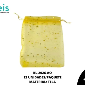 BOLSA TELA REF: 12X17cm AMARILLO 12 u/pqt