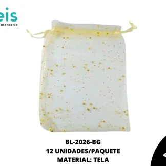 BOLSA TELA REF: 12X17cm BEIGE 12 u/pqt