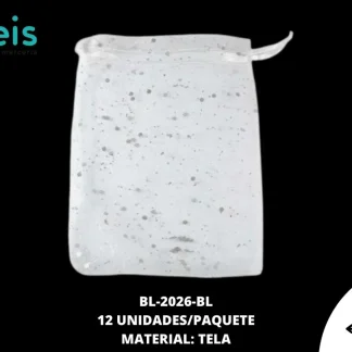 BOLSA TELA REF: 12X17cm BLANCO 12 u/pqt