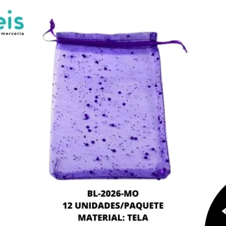 BOLSA TELA REF: 12X17cm MORADO 12 u/pqt