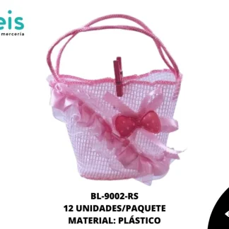 BOLSA RECUERDOS BABY ROSA 12 u/pqt