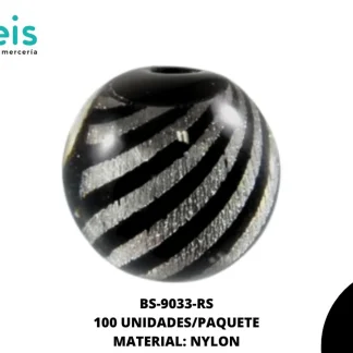 NYLON FIG FONDO RAYAS RED REF: 18mm PLATA 100 u/pqt