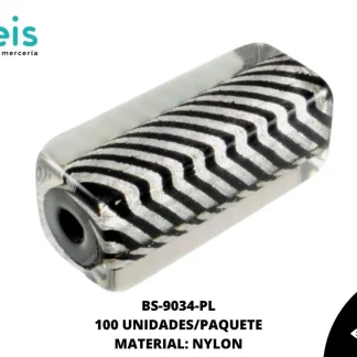 NYLON FIG FONDO RAYAS TUBO 34mm REF: 1836-14X34 PLATA 100 u/pqt