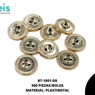 BOTON METALIZADO 2H REF: 451-28L ORO ROSA 500 U/PAQUETE