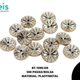 BOTON METALIZADO 2H REF: T002735-28LORO ROSA 500 U/PAQUETE
