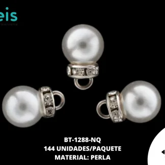 BOTON PERLA RONDEL REF BPR - 10 NIQUEL/BLANCO 144 U/PAQUETE