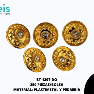 BOTON PIEDRA REF: 1388 DORADO 250 U/PQT
