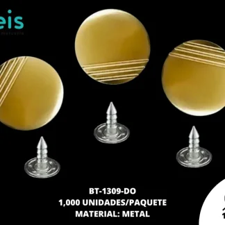 BOTON METAL BT-1309-DO 17mm 1,000 PZ/PQT DORADO
