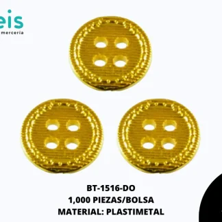 BOTON METALIZADO REF: 1001(20L) DORADO 1000 U/PQT