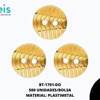 BOTON METALIZADO 2H REF: A10(20L) DORADO 500 U/PAQUETE